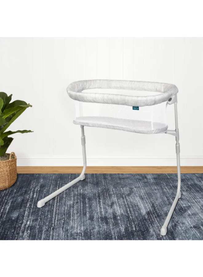 Halo Baby Flex Bassinest, Adjustable Travel Bassinet, Easy Folding, Lightweight With Mattress And Carrying Bag, Heather Weave