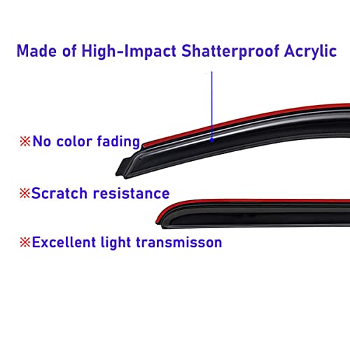 Lightronic Extra Durable Clip-on in-Channel Auto Vent Window Visor, Fits 2010-2017 GMC Terrain, UV Protection Rain Guard, Original Wind Deflector, No-Drill Easy Install, Dark Smoke, 4-Pcs - Image 5