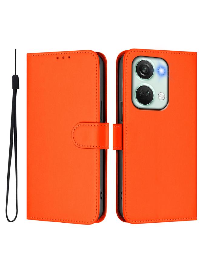 اس-توب جراب لهاتف OnePlus Nord 3 / Ace 2V مصنوع من الجلد بلون سادة مع حبل - Image 2