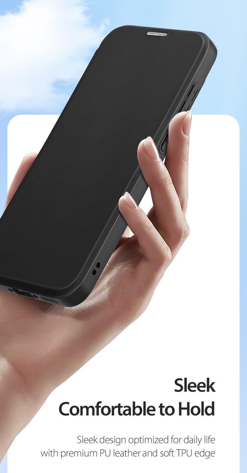 DUX DUCIS Case for Samsung Galaxy A36 5G / A56 5G Wallet with Card Holder, [RFID Blocking] PU Leather [Magnetic Closure] Flip Case (Black) - Image 3