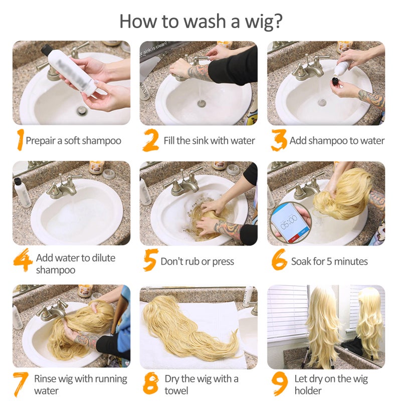 Long Curling Hair Wigs with Bangs Sexy Wavy Hair Wig with Hair Net Heat Synthetic for Women Cosplay Party Daily Use - Image 5