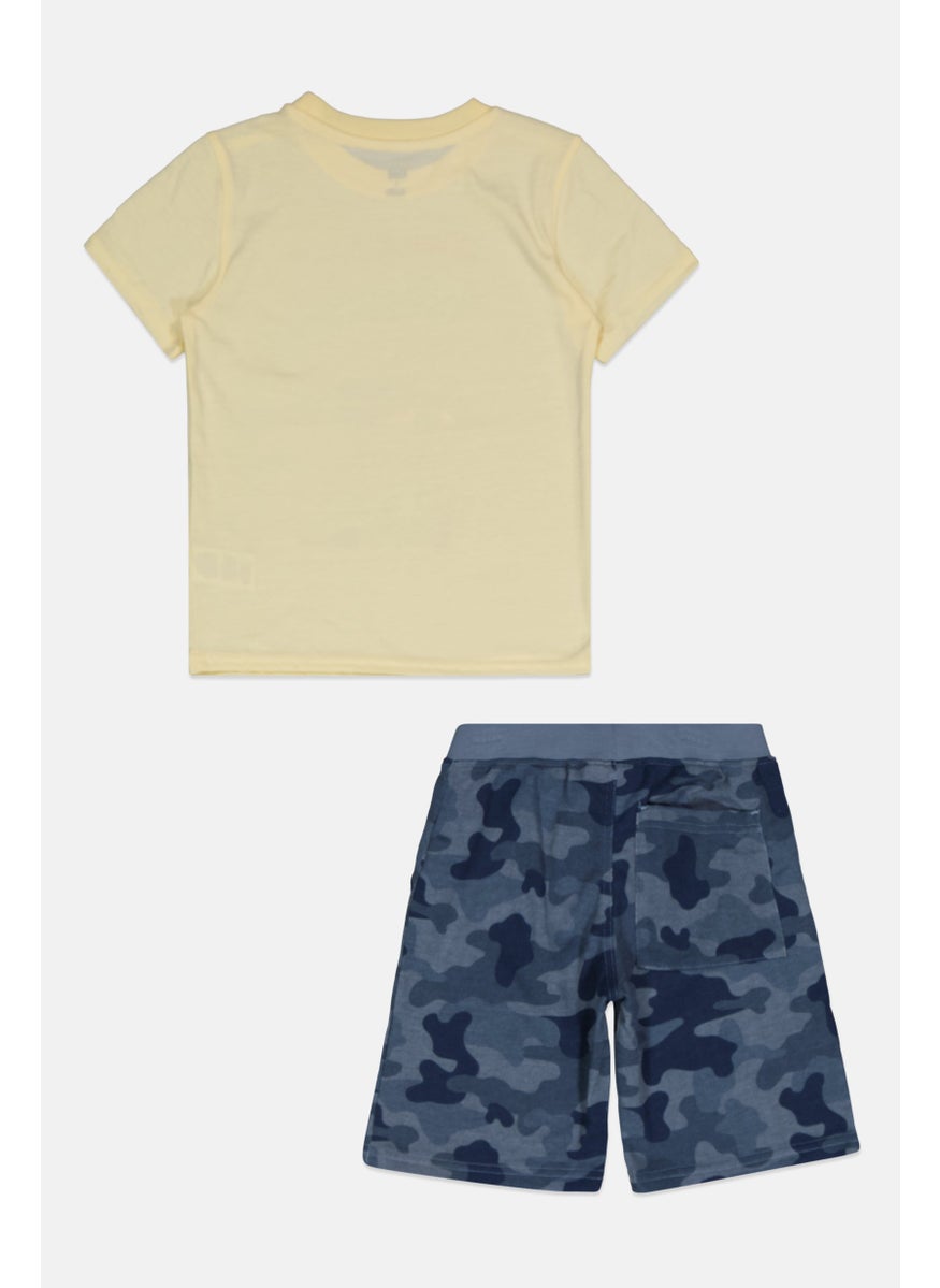 Kids Headquarters - Kids Boy 2 Piece Graphic Print T-Shirt And Shorts Set, Multicolor - Image 1