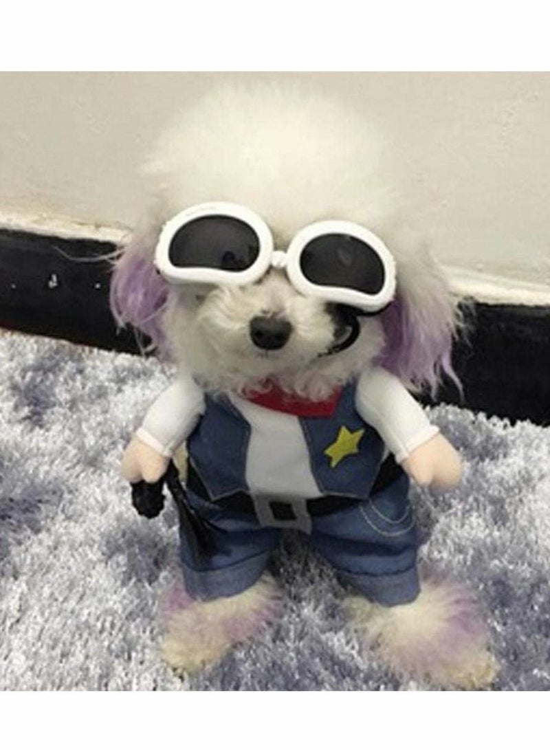 SYOSI Pet Dog Cat Halloween Costumes, the Cowboy for Party Special Events Costume, West Cowboy Uniform with Hat, Cosplay Funny Apperal, Pet Cowboy Outfit Clothing for Small Dog and Cat (M) - Image 3