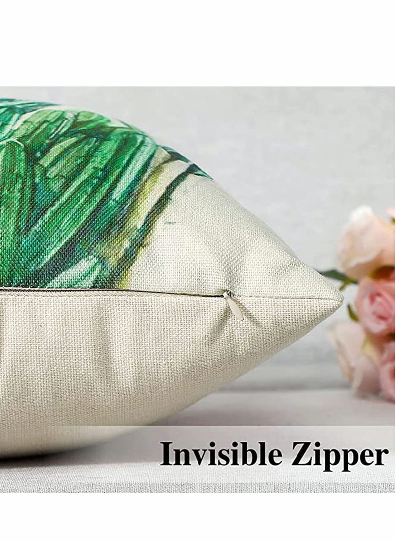 كابتن تيك Pillows Set of 4 Decorative Throw Pillow Covers 45 x 45 cm, Green Leaf Waterproof Cushion Covers, Outdoor Cushion Cover Decorative Couch Pillows - Image 5