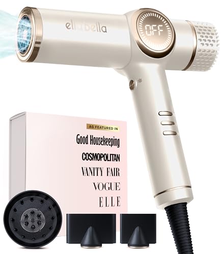 ELLA BELLA® Professional Ionic Hair Dryer with Diffuser • Negative Ion Blow Dryer • Suitable All Hair Types • Intelligent Heat Control & Rapid Drying Speeds • Lightweight Design • Low Noise Technology - Image 1