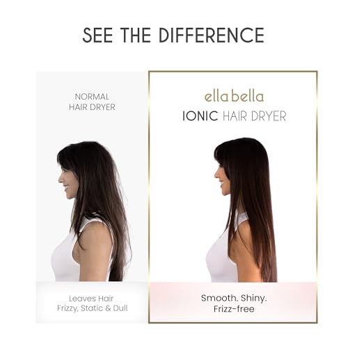 ELLA BELLA® Professional Ionic Hair Dryer with Diffuser • Negative Ion Blow Dryer • Suitable All Hair Types • Intelligent Heat Control & Rapid Drying Speeds • Lightweight Design • Low Noise Technology - Image 5