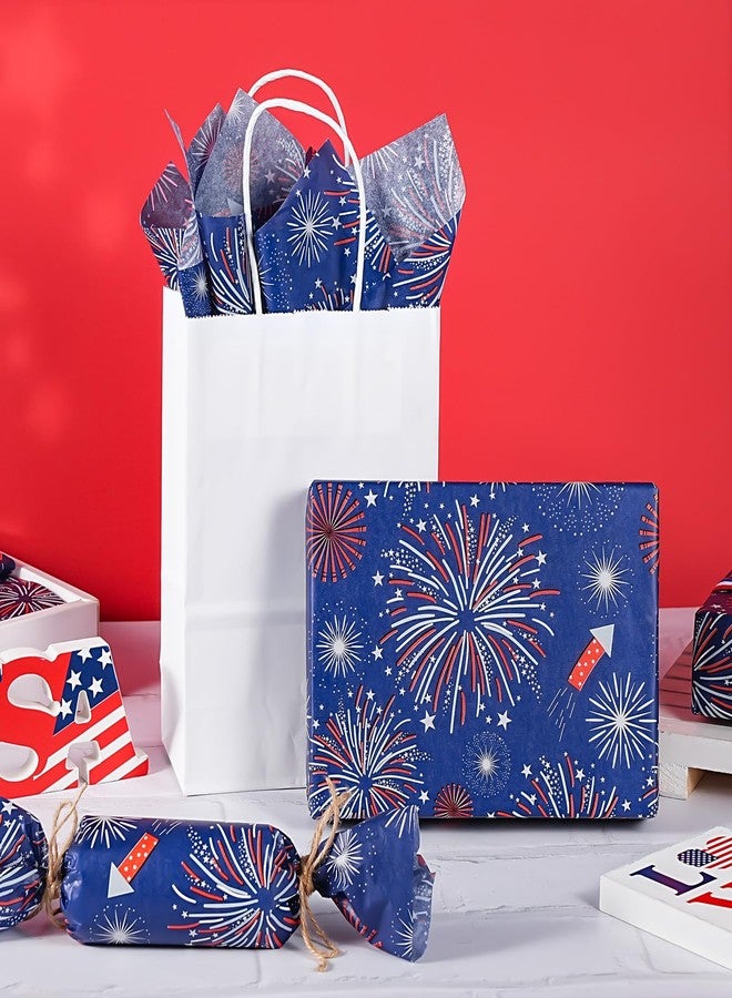 LeZakaa 25 Sheets Independence Day Tissue Paper – Fireworks Red White Blue Gift Wrapping Tissue, Patriotic 4th of July Party Supplies for Gift Bags, Boxes, Crafts – 19.7 × 27.6 Inches - Image 5