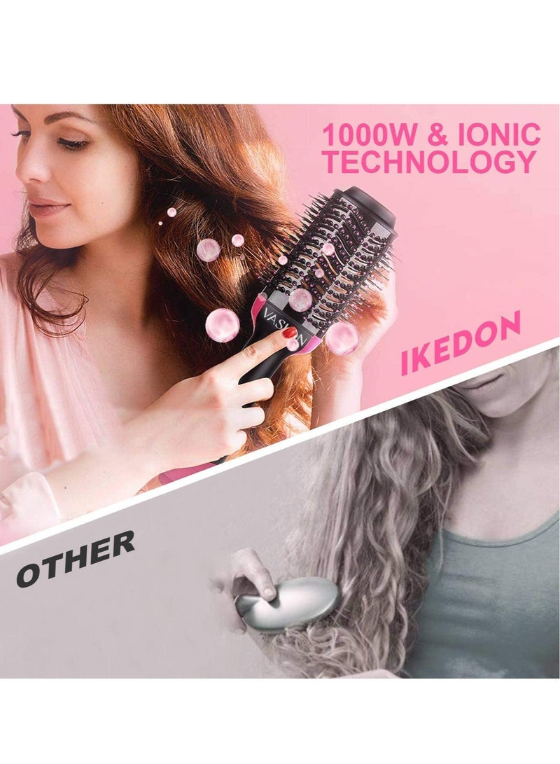 Hot Air Brush, 4-in-1 One-Step Hair Dryer and Volumizer, Negative Ion Hair Dryer Brush Styler, Ceramic Lightweight Styling Brush for Hair Drying, Styling, Curling, Straightening, Shine and Hair Volume - Image 3