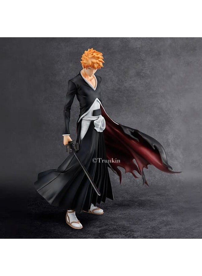 Trunkin - Trunkin Bleach Ichigo Kurosaki Polyvinyl Chloride Action Figure Anime Figure - Heaven Locks The Moon 8.2 Inches Action Figure | Pvc Collectible Weeb Manga Toy 21 cms Figurine Anime,Black - Image 1