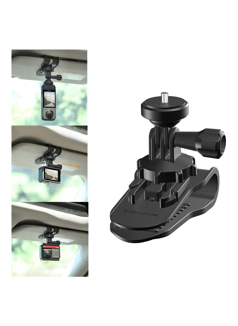 Generic Car Sun Visor Mount, RC Car Sun Visor Mount Adjustable Holder, for GoPro/for Insta360 X3/GO 3/ONE X2/ONE RS/GO 2/Osmo Action 4 Camera Mount Clamp Mount, with 1/4" Screw Adapter Accessories  - Image 1