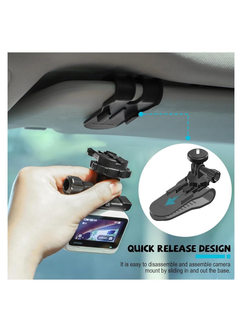 Generic Car Sun Visor Mount, RC Car Sun Visor Mount Adjustable Holder, for GoPro/for Insta360 X3/GO 3/ONE X2/ONE RS/GO 2/Osmo Action 4 Camera Mount Clamp Mount, with 1/4" Screw Adapter Accessories  - Image 3