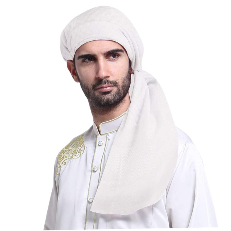 White Shemagh Scarf 55x55 Inch Polyester Keffiyeh Soft Breathable Head Wrap for Men Women - Image 2