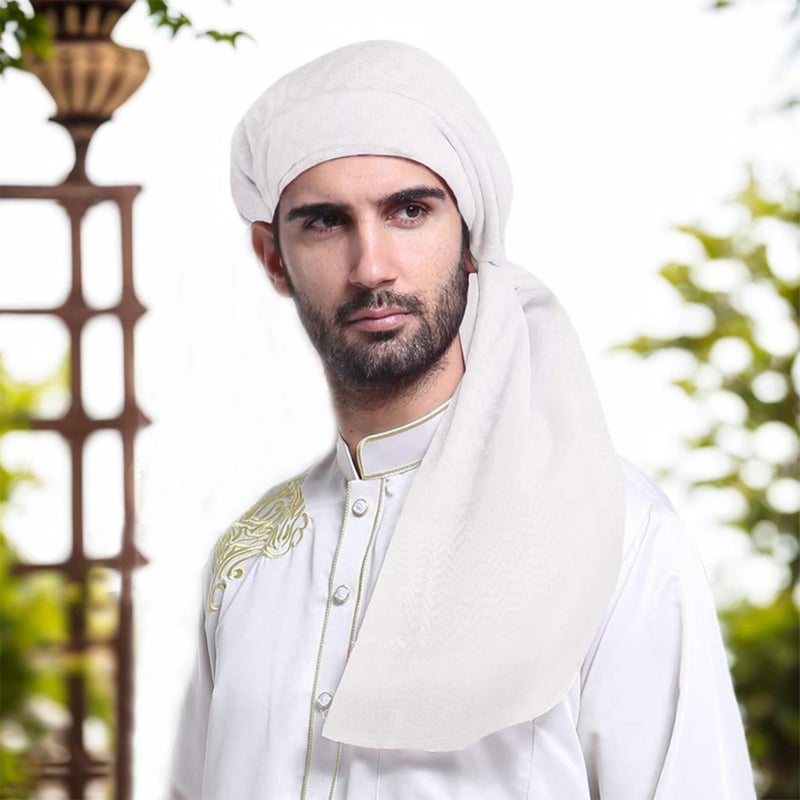 White Shemagh Scarf 55x55 Inch Polyester Keffiyeh Soft Breathable Head Wrap for Men Women - Image 3
