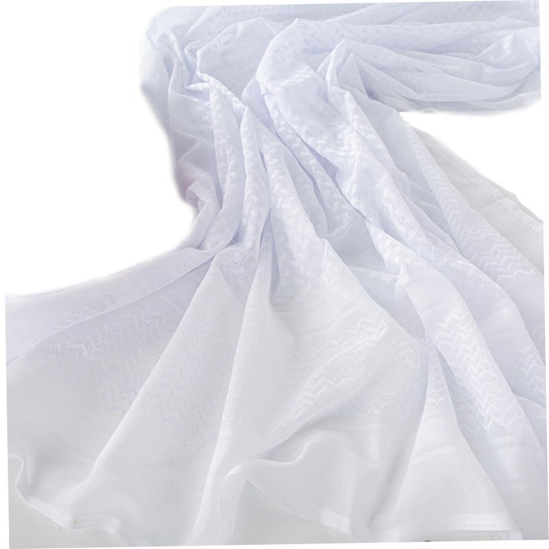 White Shemagh Scarf 55x55 Inch Polyester Keffiyeh Soft Breathable Head Wrap for Men Women - Image 5