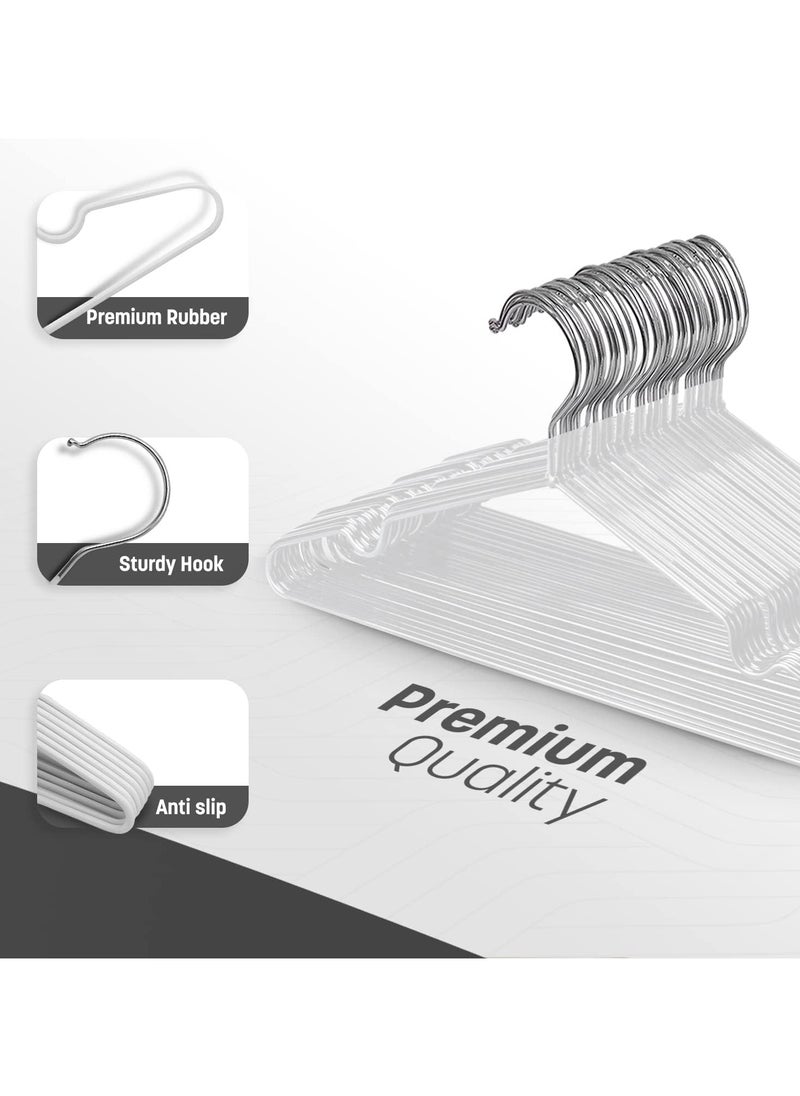 AXENTURE - 30-Pack Non-Slip Metal Hangers 40 CM (30 Pack, White) - Image 1