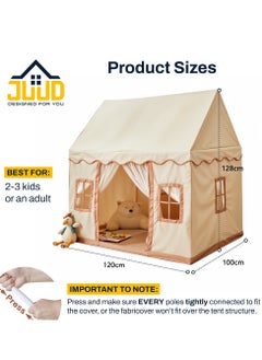 Juud Large Kids Tent House with Star Lights,2 Flags Toddler Play Tent for Girls & Boys Age 3-10 Perfect for Birthday Party Decorations & Kids Room Playtime Indoor & Outdoor Princess Castle  - Image 3
