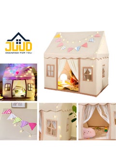 Juud Large Kids Tent House with Star Lights,2 Flags Toddler Play Tent for Girls & Boys Age 3-10 Perfect for Birthday Party Decorations & Kids Room Playtime Indoor & Outdoor Princess Castle  - Image 2