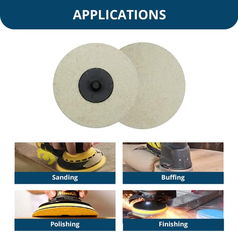 Benchmark Abrasives 2 Inch Sanding Discs Felt Quick Change Wool Buffing Pad for Drill & Die Grinder - Surface Conditioning Tool for Deburring, Polishing, Buffing Polishing Wheel for Drill - 10 Pack - Image 4