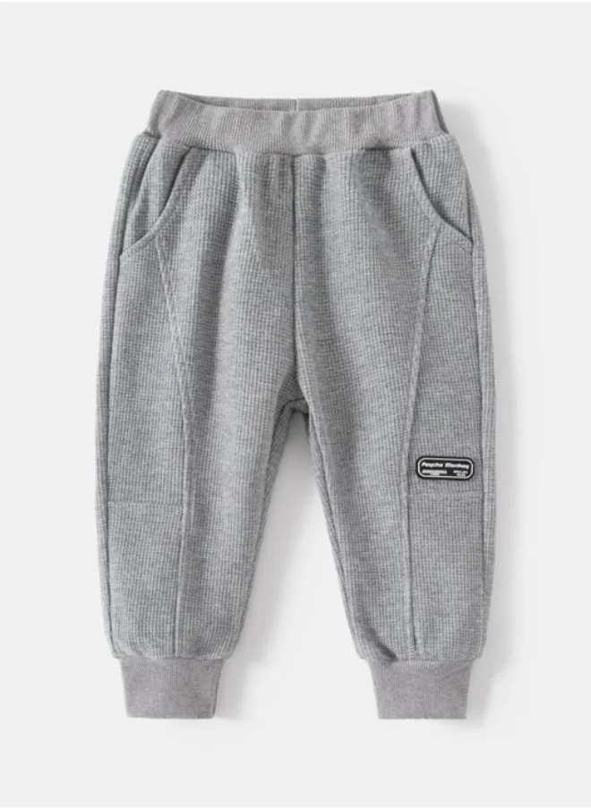YUNIQEE Grey Regular Fit Mid Rise Solid Trackpant