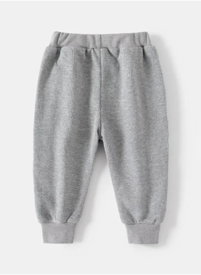 YUNIQEE Grey Regular Fit Mid Rise Solid Trackpant