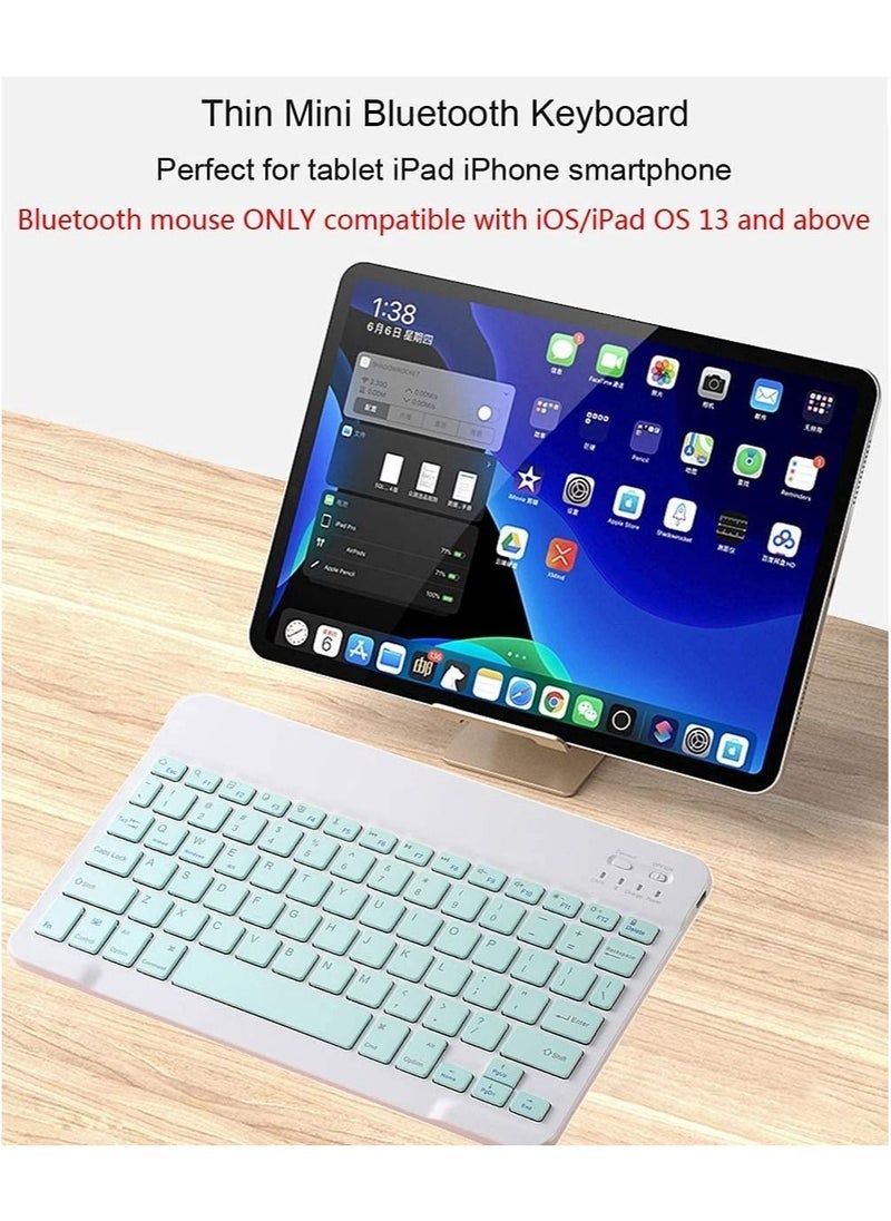 Gravity Rechargeable Bluetooth Keyboard and Mouse Combo Ultra-Slim Portable Compact Wireless Mouse Keyboard Set for Android Windows Tablet Cell Phone iPhone iPad Pro Air Mini, iPad OS/iOS - Image 2