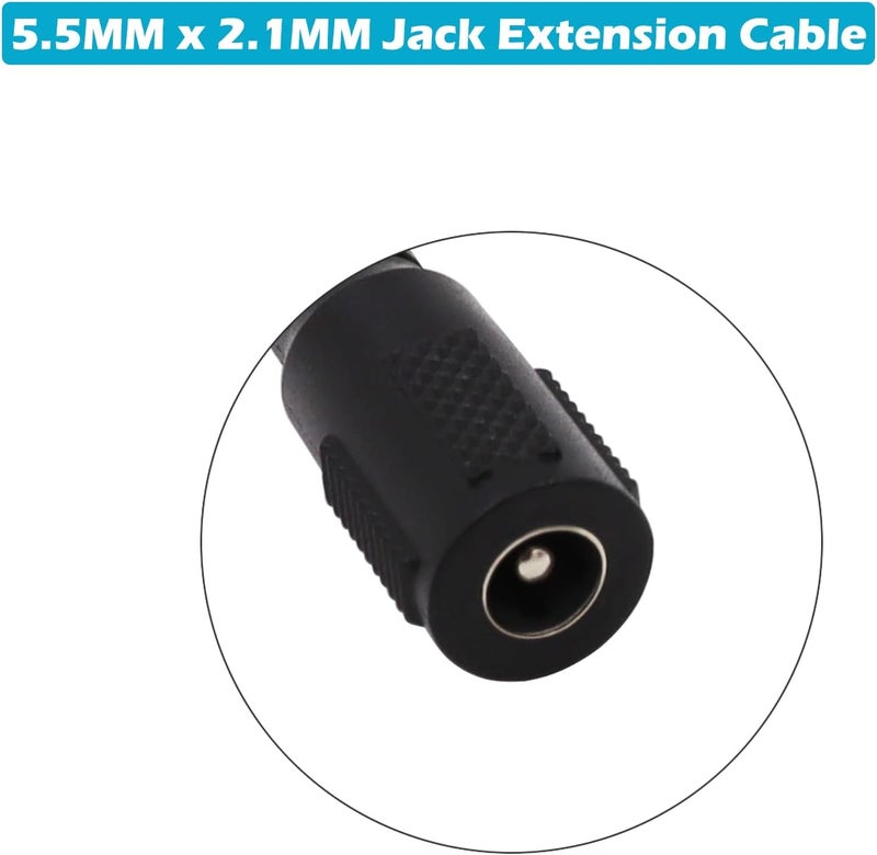 Fancasee 2 Pack 5.5mm x 2.1mm DC Power Extension Cable 90 Degree Right Angle Male to Female Plug Jack Extension Cord for IP Camera CCTV Security Camera Surveillance LED - Image 3