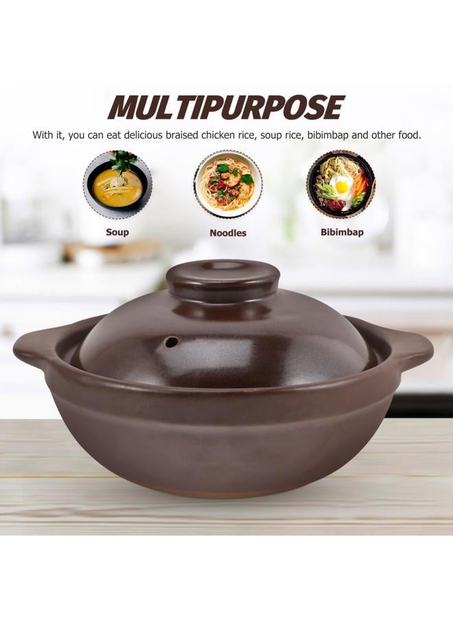 Cabilock Japanese Donabe Clay Pot with Lid, 6.5 Inch Terracotta Ceramic Casserole for Stovetop & Oven, Traditional Earthenware for Cooking Rice, Soup, Stew and Meat - Image 4
