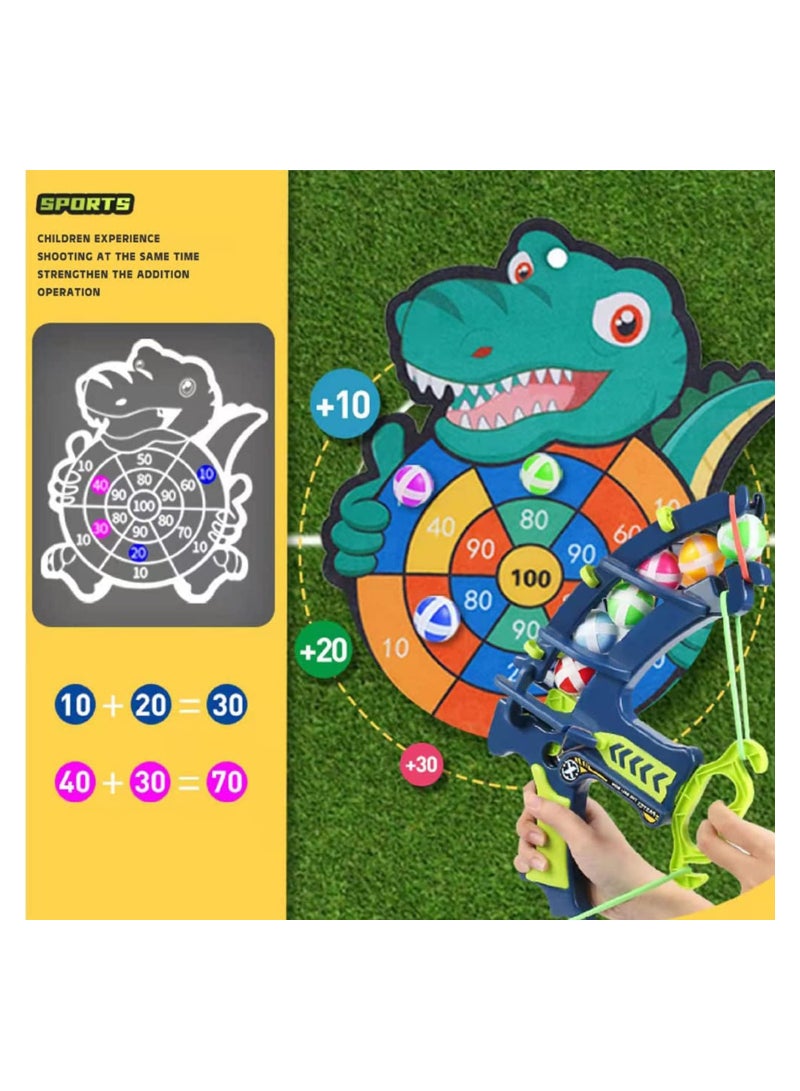 Dubkart Target Shooting Games Kids Toys, Safe Shooting Games Toys, 1 Dinosaur Bow and Arrow with 24 Sticky Balls for 4 5 6 7 8 9 Years Old Boys Girls Toy Set Gift (Dinosaur Shooting Games) - Image 2