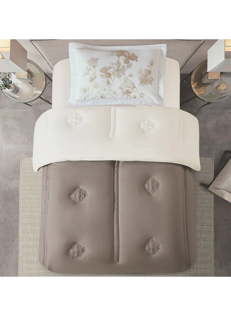Donetella Bedding Comforter Set, Single Size 170x230 cm - 2-Pcs Digital Print Quilted Bed Set, Microfiber Fabric - 1 Comforter And  1 Pillow Sham