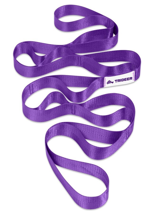Trideer Stretching Strap Yoga Strap Physical Therapy for Home Workout, Exercise, Pilates and Gymnastics, 10 Loops Non-Elastic Stretch Bands with Aesthetic Packaging for Women & Men (Purple) - Image 1