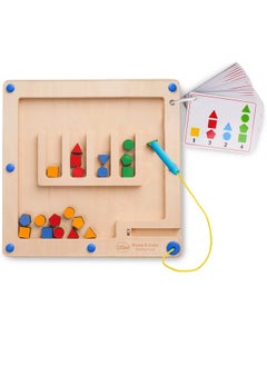 Strong Magnetic Maze, Montessori Toys For 1 2 3 Years Old Boy Girl, Wodden Puzzle Develop Fine Motor Skills, Kids On Road Trip Travel Airplane Activity, 1-5 Preschool Learning Shape & Color