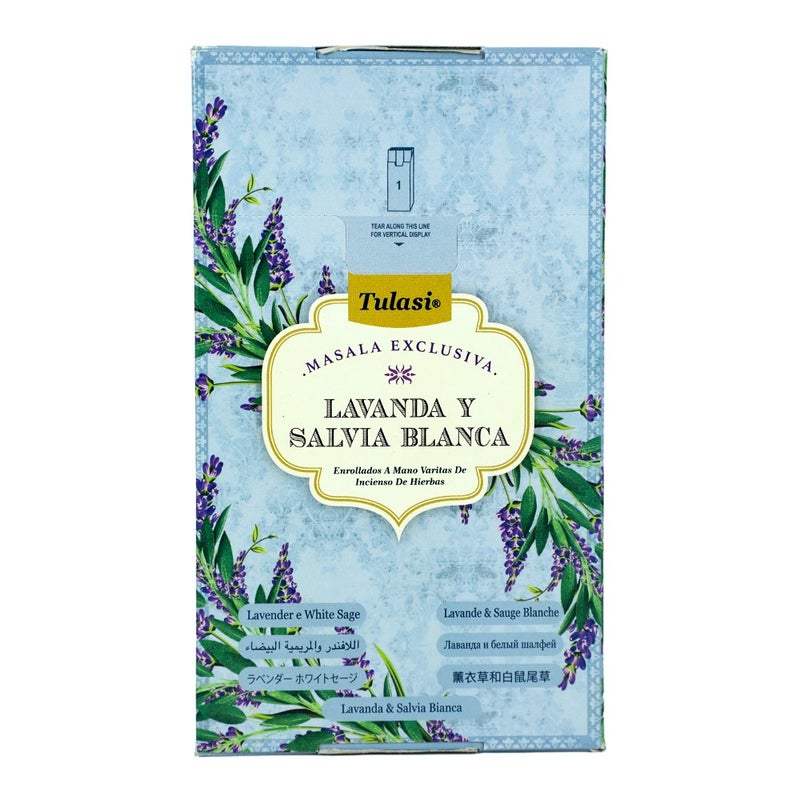 Tulasi Exclusive Masala Lavender & White Sage Incense Sticks (Agarbatti) for Pooja, Prayer, Meditation & Home Fragrance, 15g, Pack of 12 (1 outer) - Image 5