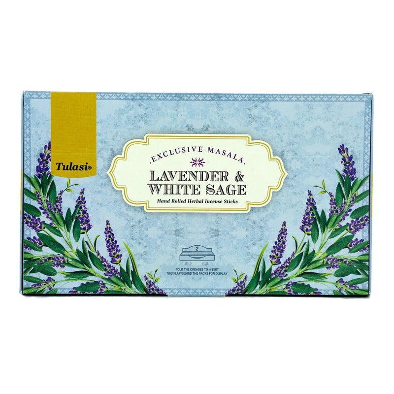 Tulasi Exclusive Masala Lavender & White Sage Incense Sticks (Agarbatti) for Pooja, Prayer, Meditation & Home Fragrance, 15g, Pack of 12 (1 outer) - Image 2