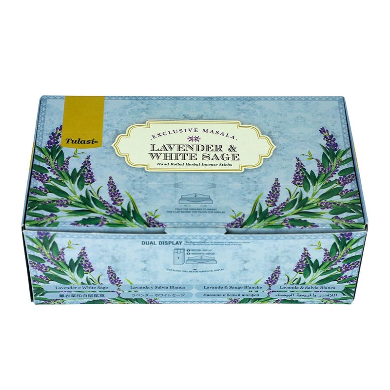 Tulasi Exclusive Masala Lavender & White Sage Incense Sticks (Agarbatti) for Pooja, Prayer, Meditation & Home Fragrance, 15g, Pack of 12 (1 outer) - Image 3