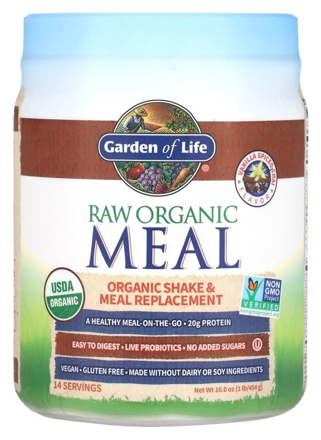 Garden of Life RAW Organic Meal Shake & Meal Replacement Vanilla Spiced Chai 16 oz (454 g) 