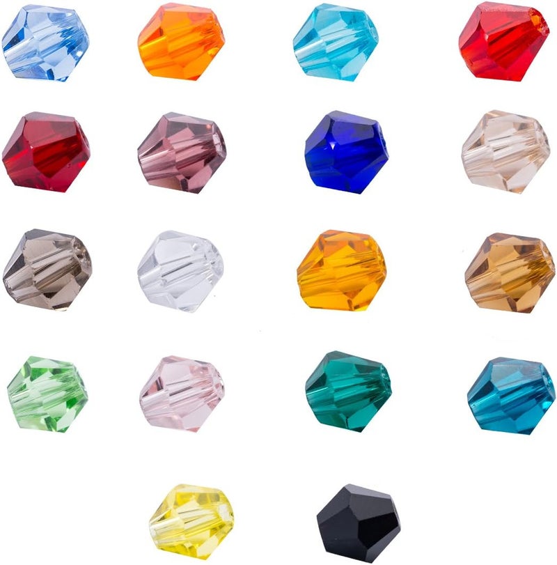 LONGWIN Lot 900pcs Glass Bicone Beads - Wholesale 6mm Bicone Shaped Crystal Faceted Beads Jewelry Making Supply for DIY Beading Projects, Bracelets, Necklaces, Earrings & Other Jewelries - Image 2