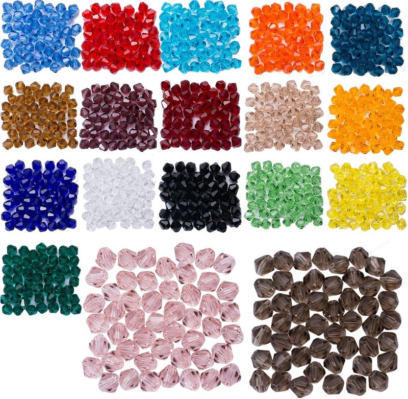 LONGWIN Lot 900pcs Glass Bicone Beads - Wholesale 6mm Bicone Shaped Crystal Faceted Beads Jewelry Making Supply for DIY Beading Projects, Bracelets, Necklaces, Earrings & Other Jewelries - Image 1