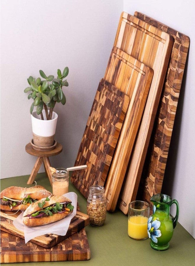 TeakHaus Scandi 14 x 10 Inch Rectangular Edge Grain Reversible Board - Image 2