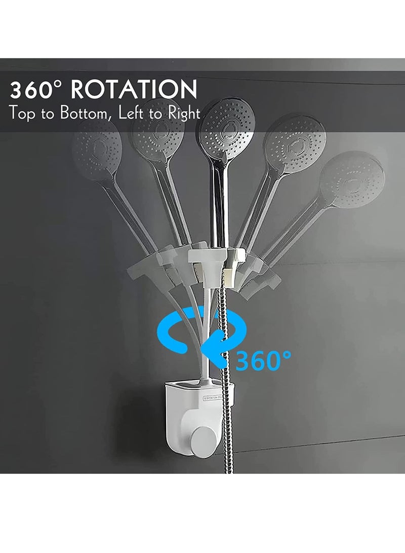 SYOSI حامل مجفف الشعر بدون استخدام اليدين قابل للتعديل دوران 360 درجة حامل تجفيف الشعر الكسول مع تخزين ذراع قابل للتعديل حمام مرحاض غرفة نوم مثبت على الحائط للمرايا وبلاط السيراميك - Image 3