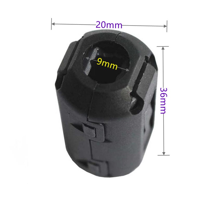 Hondark 12pcs Inner Diameter 9mm 0.35 inch Noise Filter Ferrite Core Ferrite Clamps Ferrite Clip Ferrite Chokes Ferrite Snap Ferrite Bead 2035-0930 Black - Image 5
