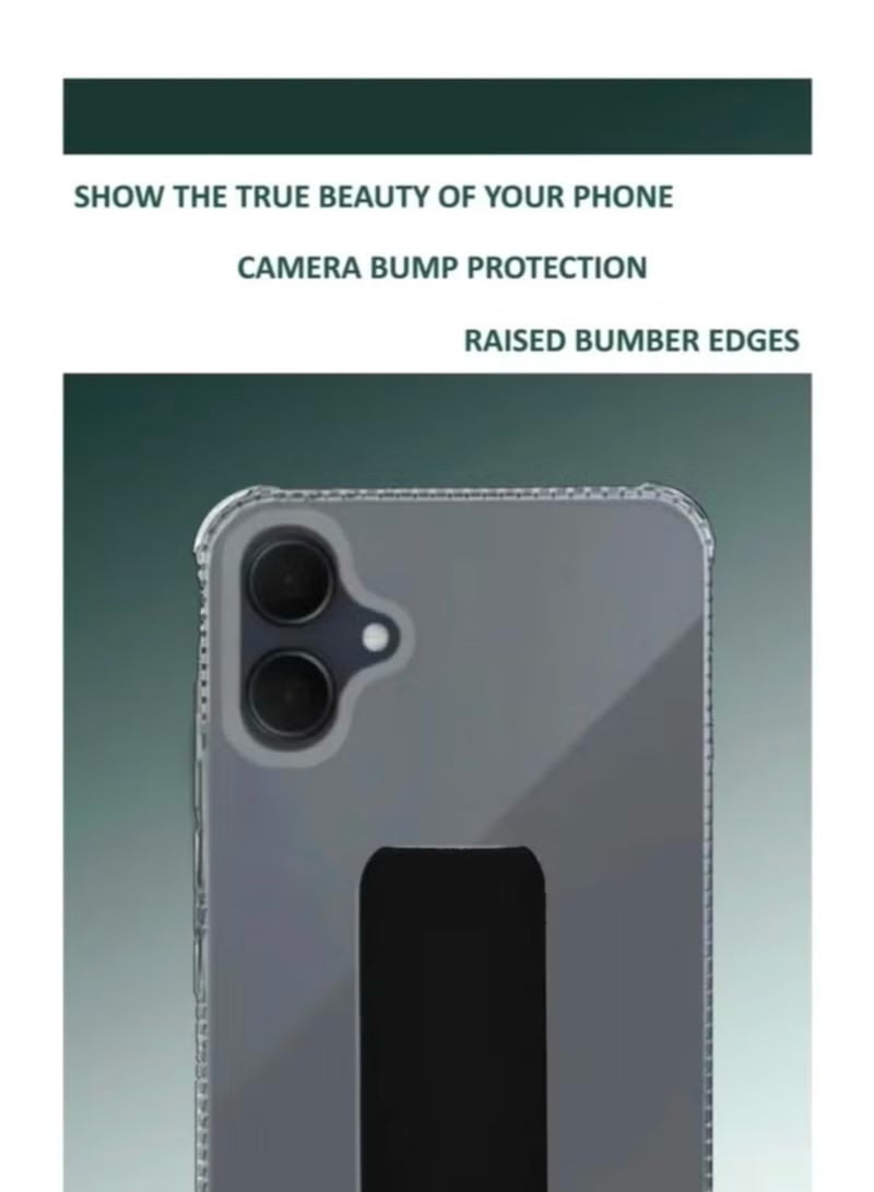 Case Cover For Samsung Galaxy A06 With Magnetic Hand Grip 3 in 1 Clear / Black  - Image 4