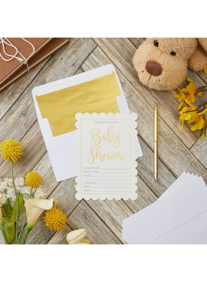 Best A7 Invitation Envelopes With Gold Lining For Wedding (White 5X7 In 50 Pack) - Image 2