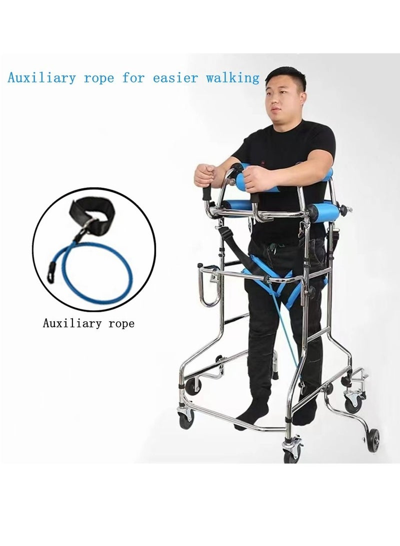 Cool Baby COOLBABY Walker For The Elderly.8-Wheel Walker. With Handbrake And Seat Cushion.Adjustable Height And Width. Anti-Rollover And Anti-Backflip. Lower Limb Auxiliary Training Walker - Image 4