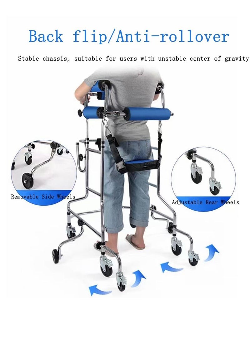 Cool Baby COOLBABY Walker For The Elderly.8-Wheel Walker. With Handbrake And Seat Cushion.Adjustable Height And Width. Anti-Rollover And Anti-Backflip. Lower Limb Auxiliary Training Walker - Image 3
