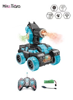 MissTiara Electric Rotating Turret Battle Remote Control Tank Fight Toy for Kids Children Toy Car with Shooting Safe Spray and Lights  - Image 1