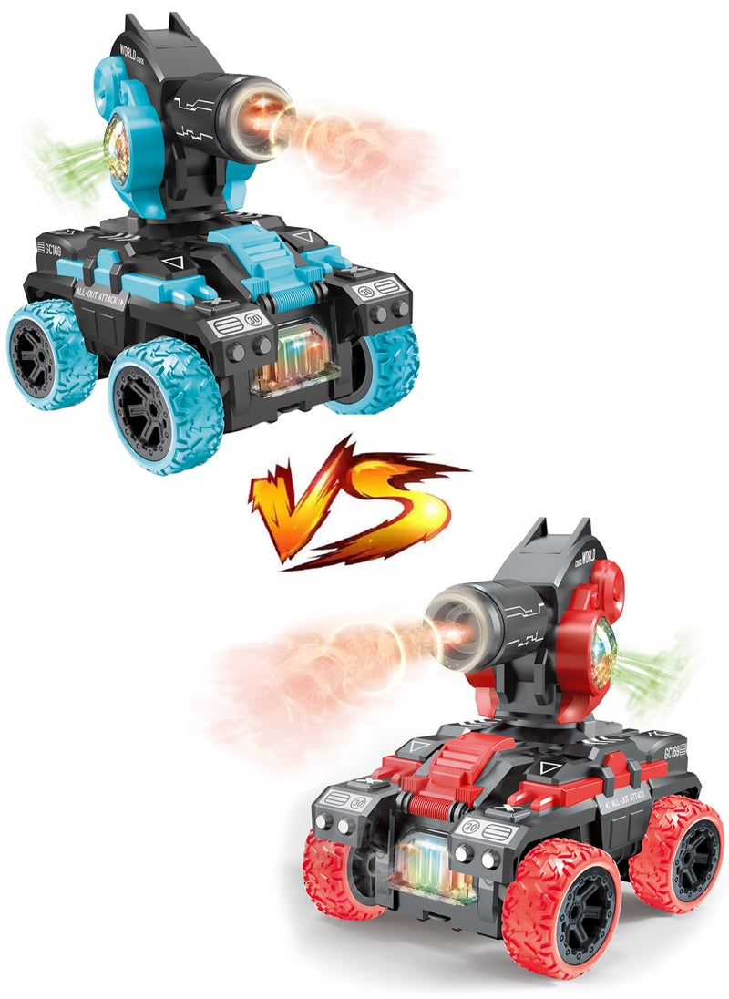 MissTiara Electric Rotating Turret Battle Remote Control Tank Fight Toy for Kids Children Toy Car with Shooting Safe Spray and Lights  - Image 4