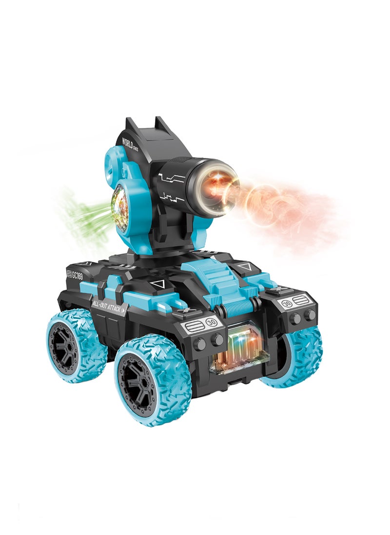 MissTiara Electric Rotating Turret Battle Remote Control Tank Fight Toy for Kids Children Toy Car with Shooting Safe Spray and Lights  - Image 3