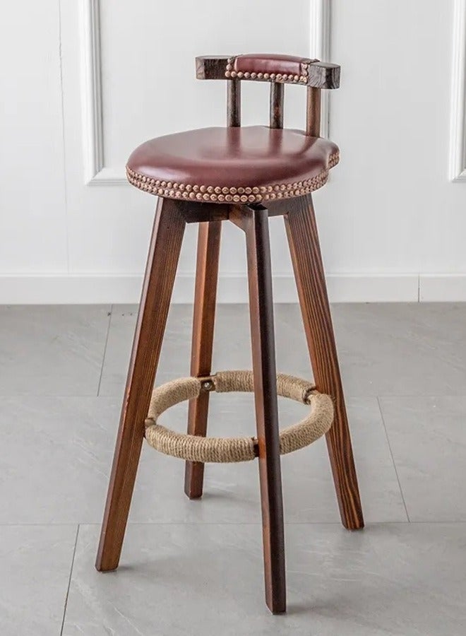 كرسي بار حديث كاونتر دوار مقهى (بني غامق) - Image 1