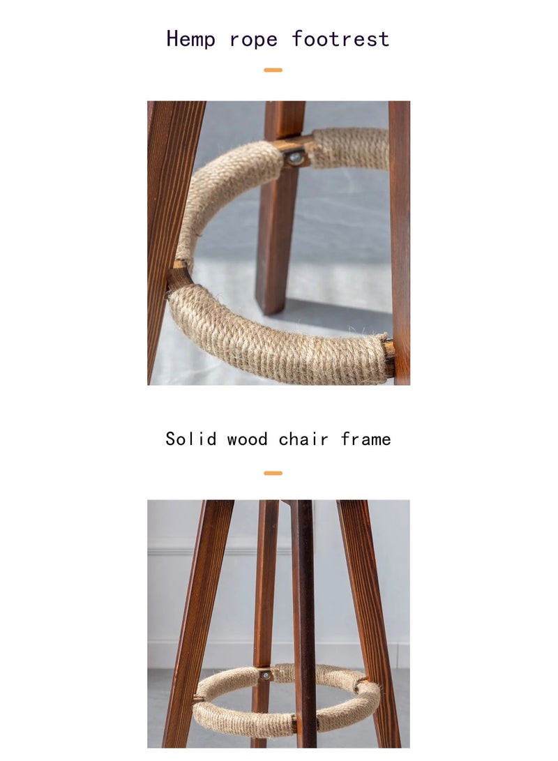 كرسي بار حديث كاونتر دوار مقهى (بني غامق) - Image 3