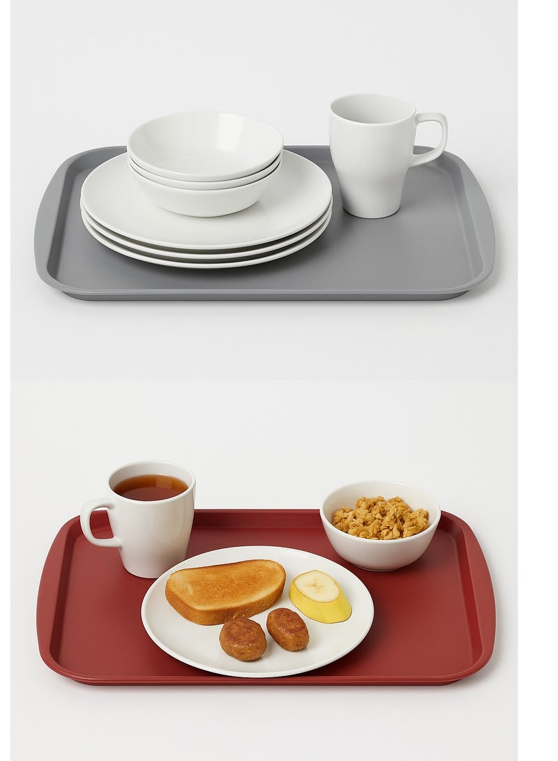 High-quality plastic serving tray 53 x 37 cm - non-slip and easy to clean - 615 - multi-color - Image 2